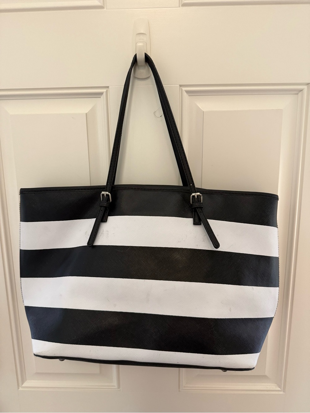Striped Black and White Tote Bag